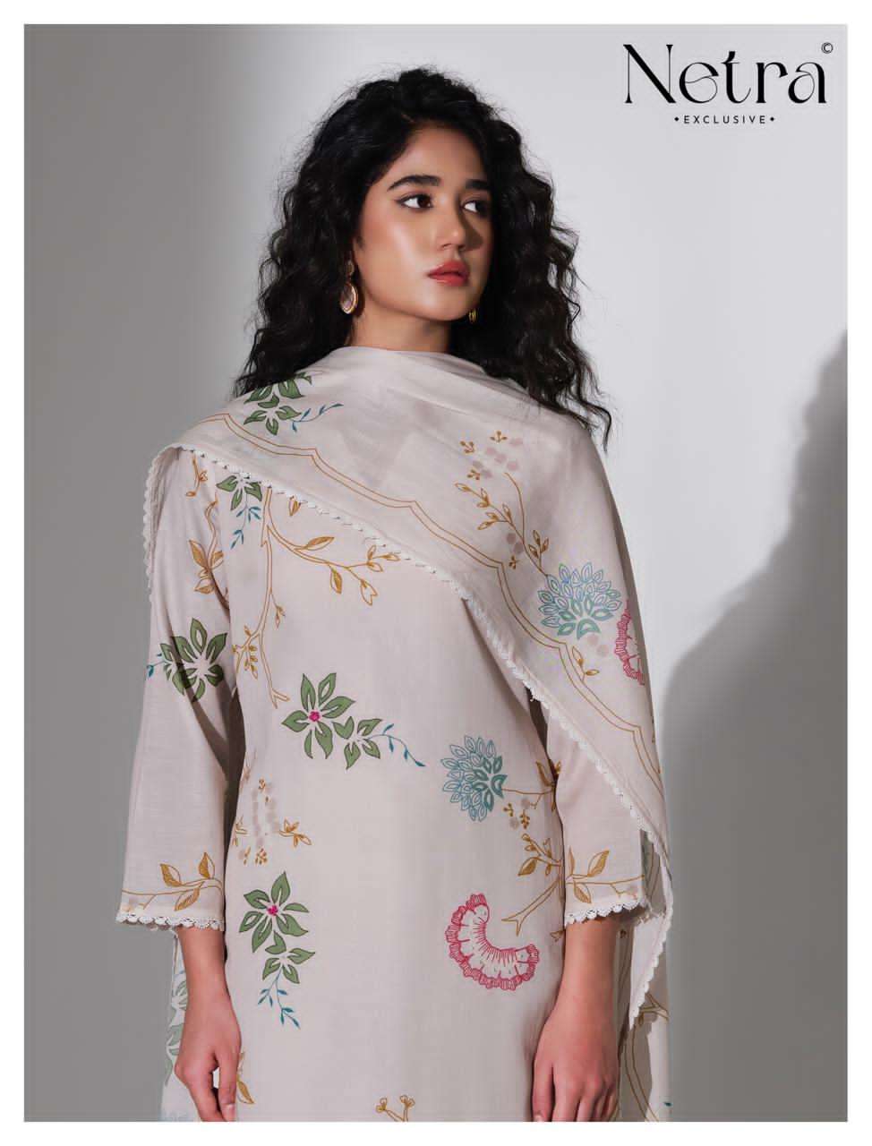 Netra Nirvi Banarasi Chanderi Dress Material