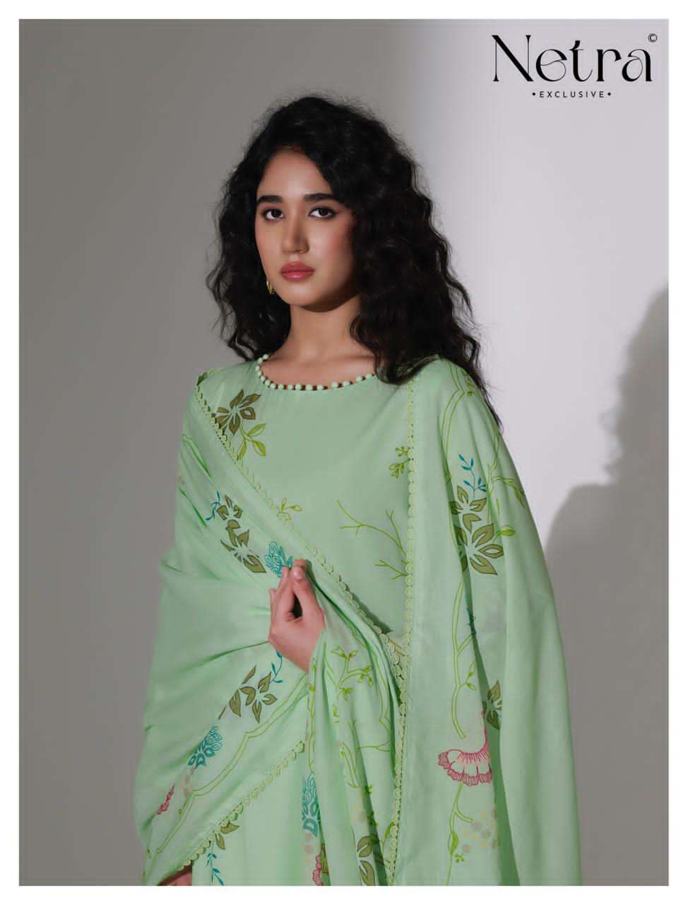 Netra Nirvi Banarasi Chanderi Dress Material