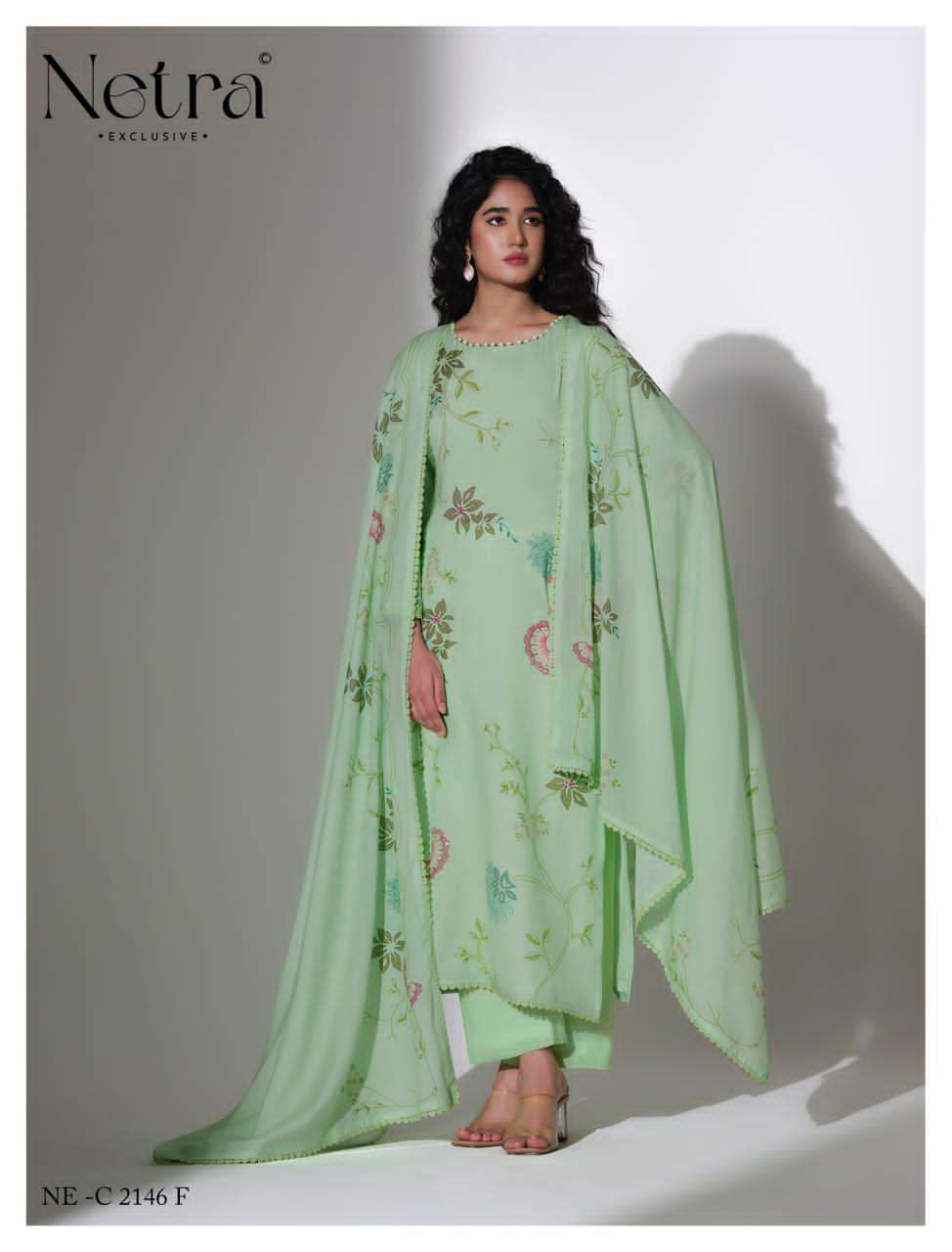 Netra Nirvi Banarasi Chanderi Dress Material