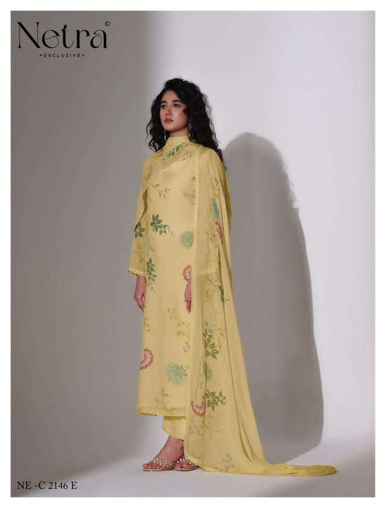 Netra Nirvi Banarasi Chanderi Dress Material