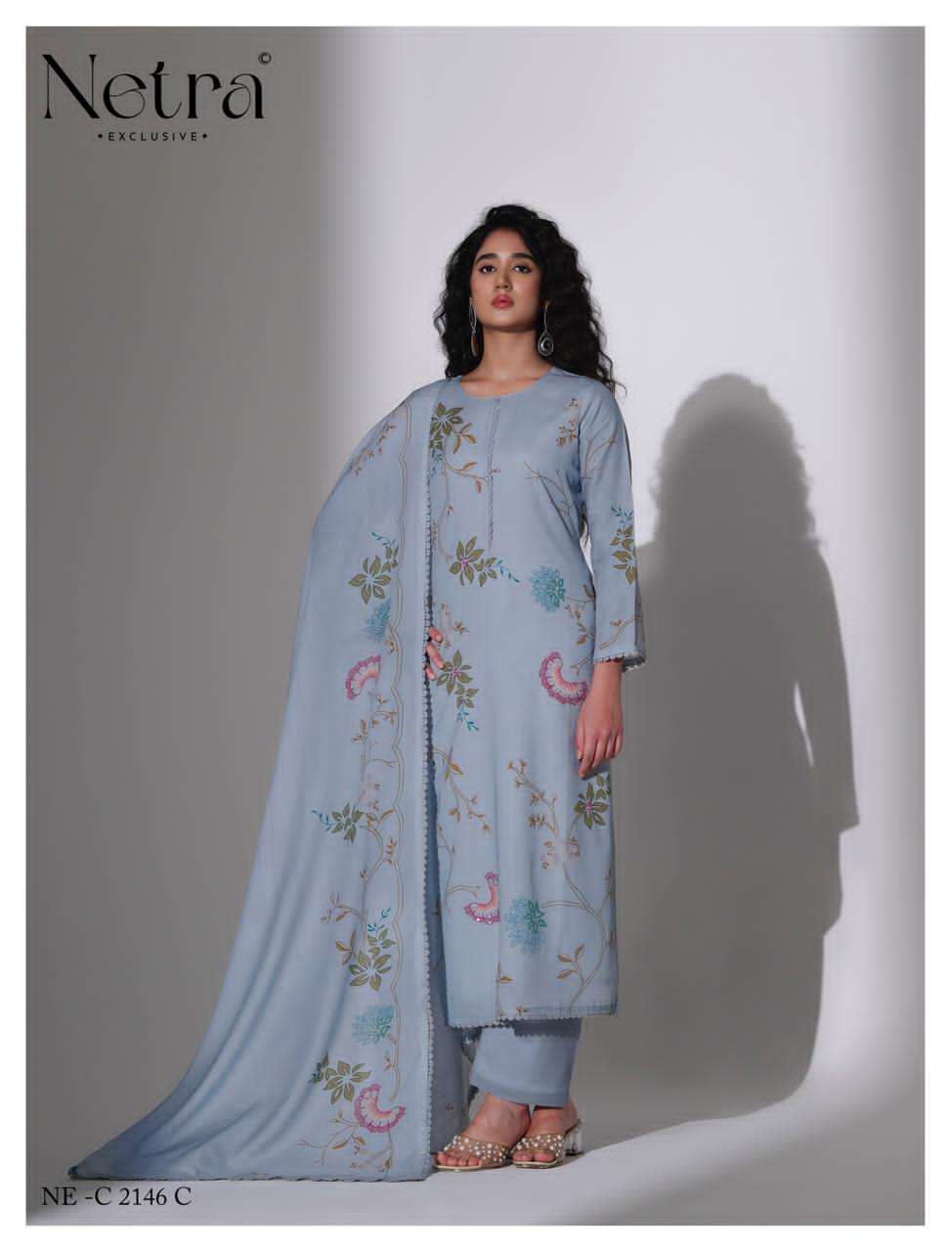 Netra Nirvi Banarasi Chanderi Dress Material