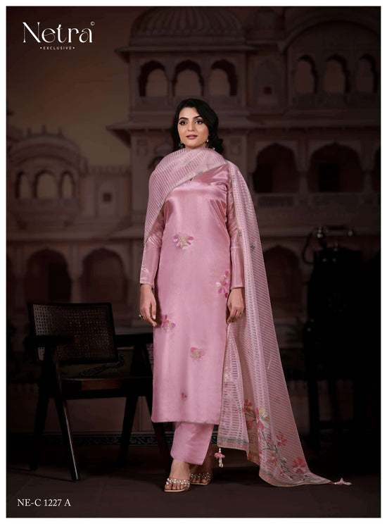 Netra Exclusive Pratha Bemberg Silk Dress Material - Amrah Wholesale
