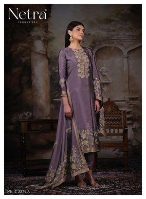Netra Exclusive Purva Designer Viscose Silk Jacquard Suit Set