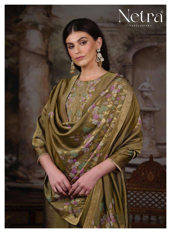 Netra Exclusive Purva Designer Viscose Silk Jacquard Suit Set