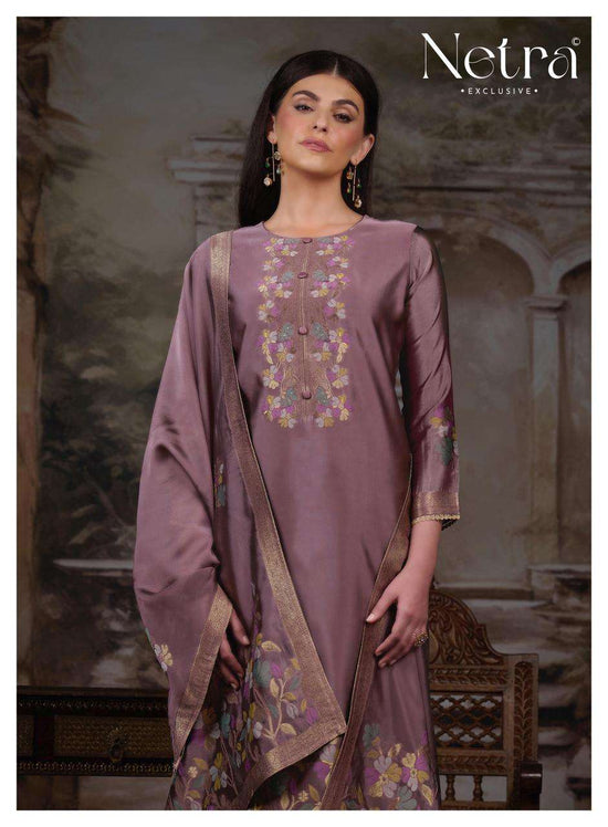 Netra Exclusive Purva Designer Viscose Silk Jacquard Suit Set