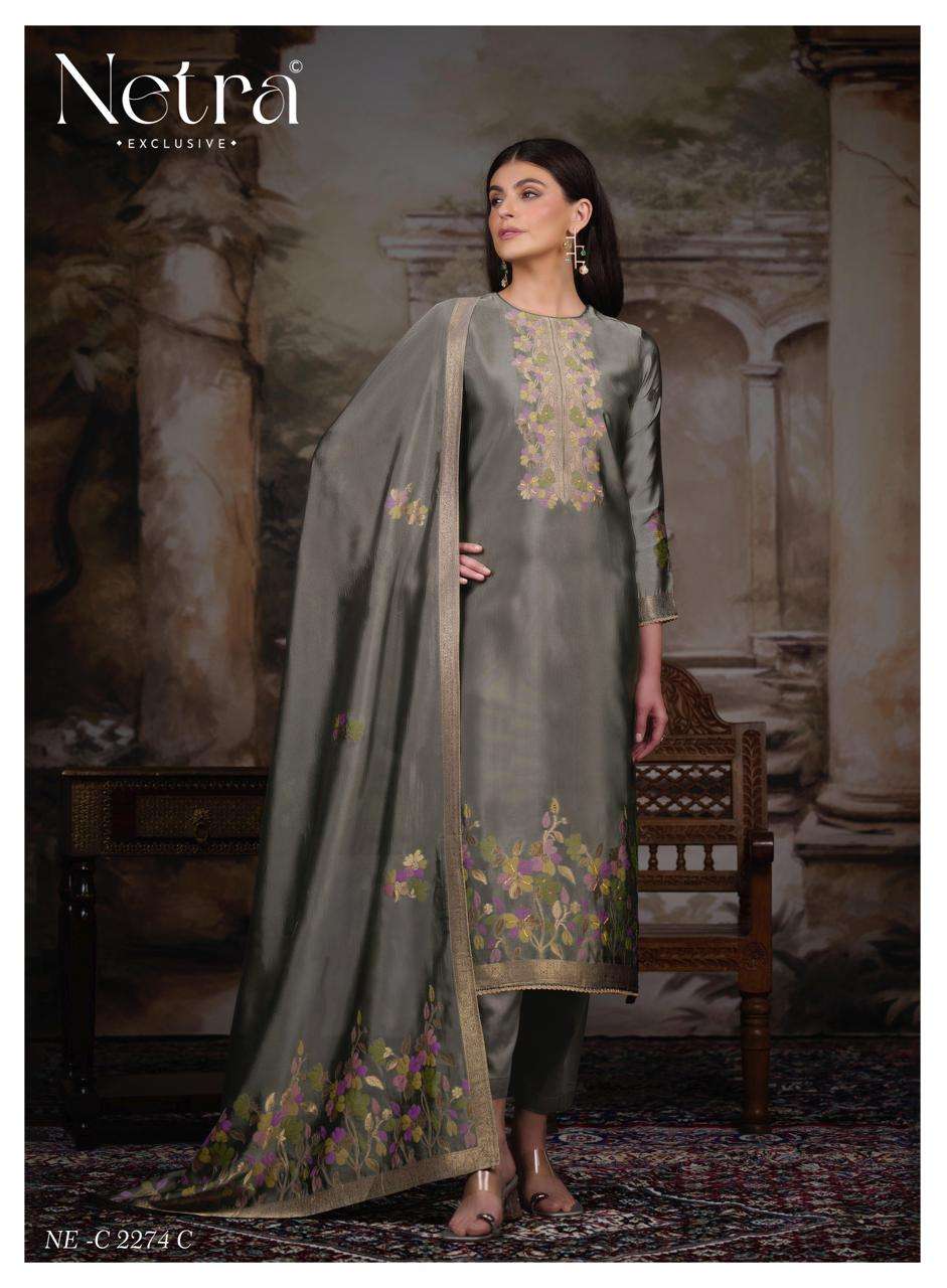Netra Exclusive Purva Designer Viscose Silk Jacquard Suit Set