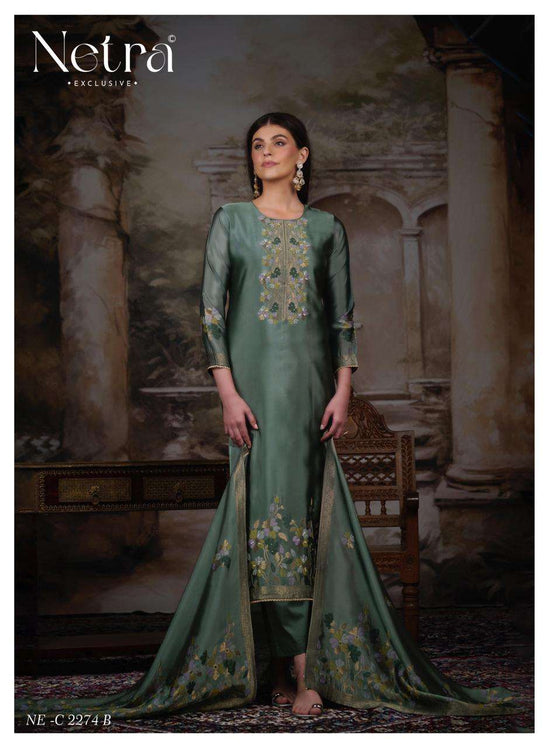 Netra Exclusive Purva Designer Viscose Silk Jacquard Suit Set