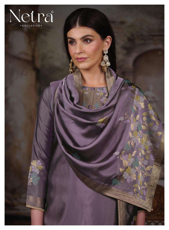 Netra Exclusive Purva Designer Viscose Silk Jacquard Suit Set