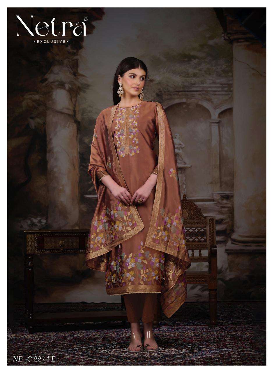 Netra Exclusive Purva Designer Viscose Silk Jacquard Suit Set