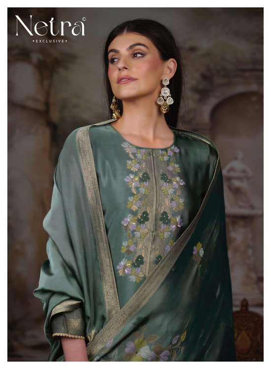 Netra Exclusive Purva Designer Viscose Silk Jacquard Suit Set