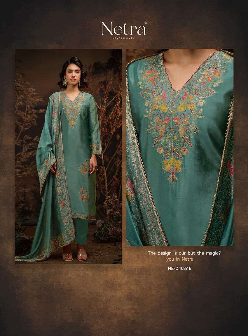 Netra Exclusive Raahi Viscose Silk Jacquard Wedding Wear Dress Material Wholesale