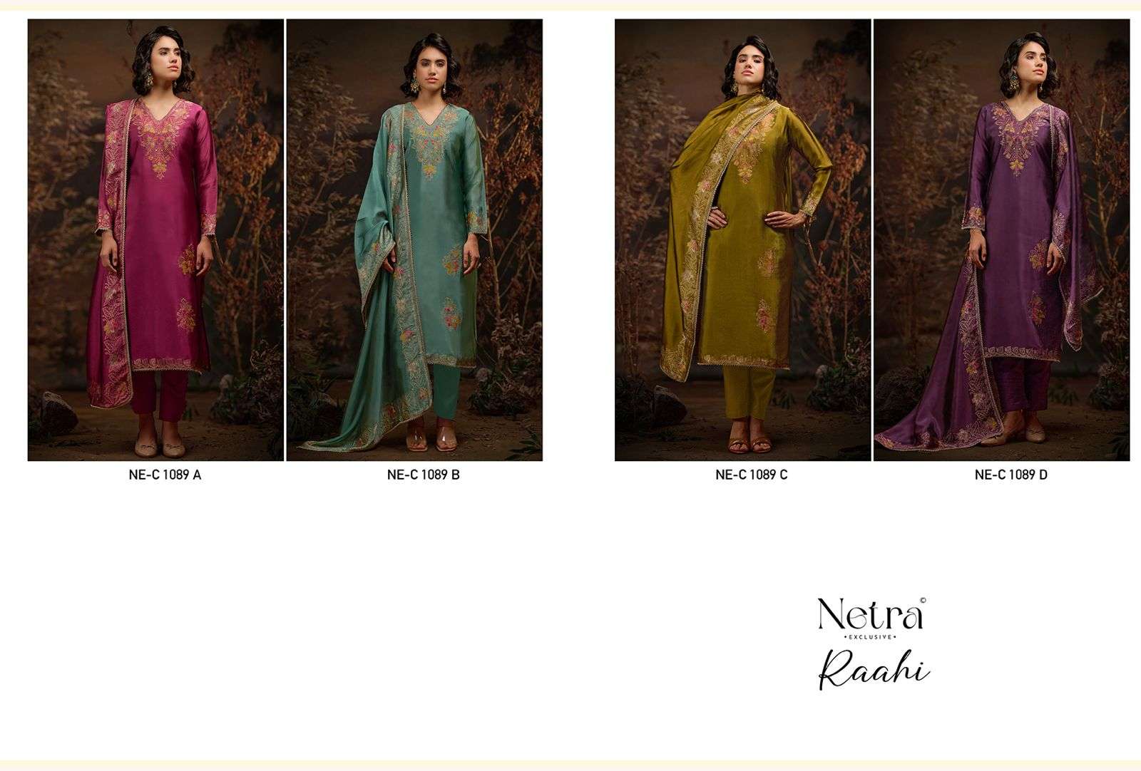 Netra Exclusive Raahi Viscose Silk Jacquard Wedding Wear Dress Material Wholesale