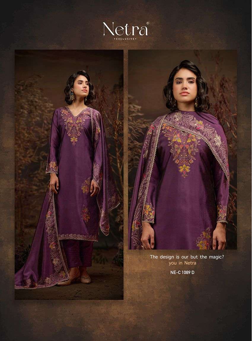 Netra Exclusive Raahi Viscose Silk Jacquard Wedding Wear Dress Material Wholesale