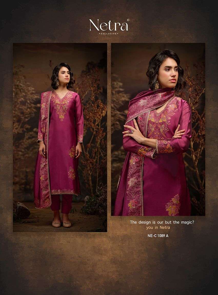 Netra Exclusive Raahi Viscose Silk Jacquard Wedding Wear Dress Material Wholesale