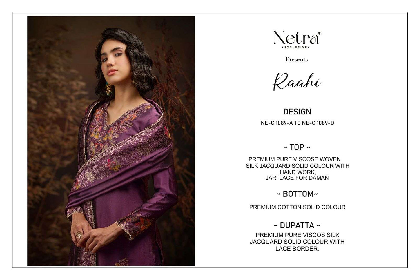 Netra Exclusive Raahi Viscose Silk Jacquard Wedding Wear Dress Material Wholesale