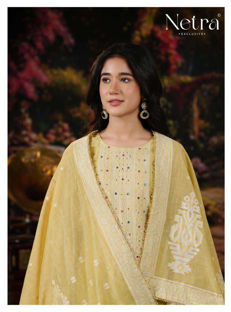 Netra Saiba Jamdani Dress Material