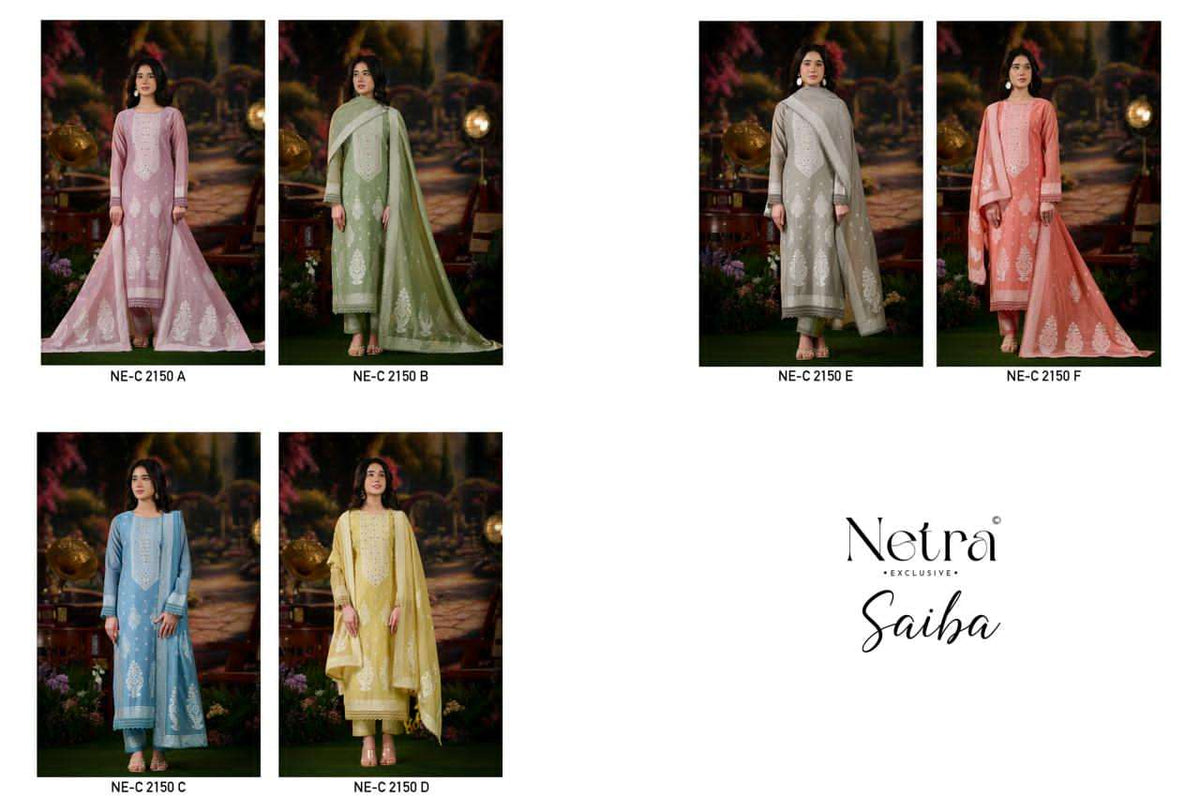 Netra Saiba Jamdani Dress Material