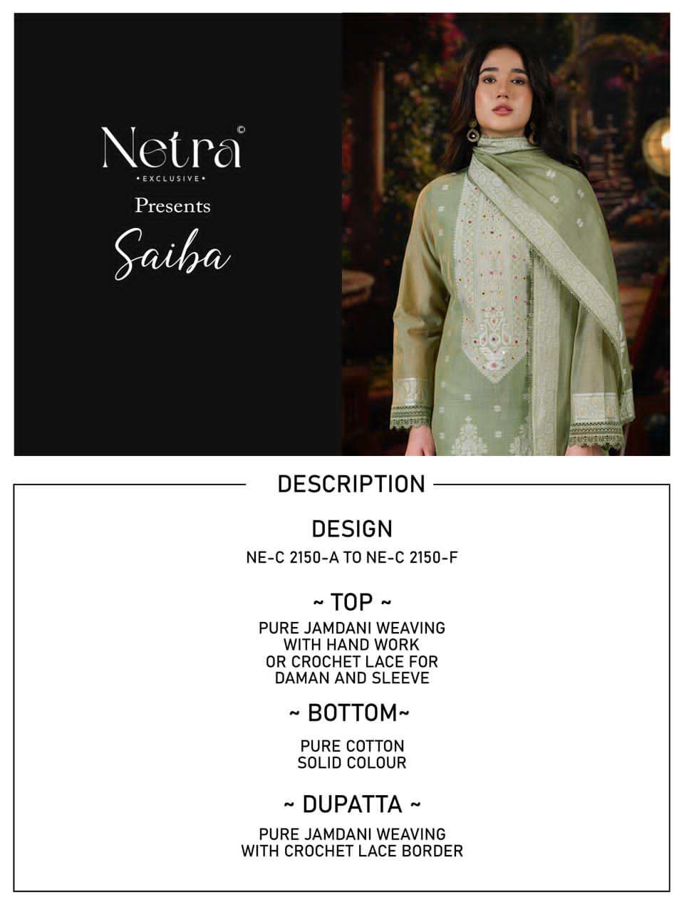 Netra Saiba Jamdani Dress Material
