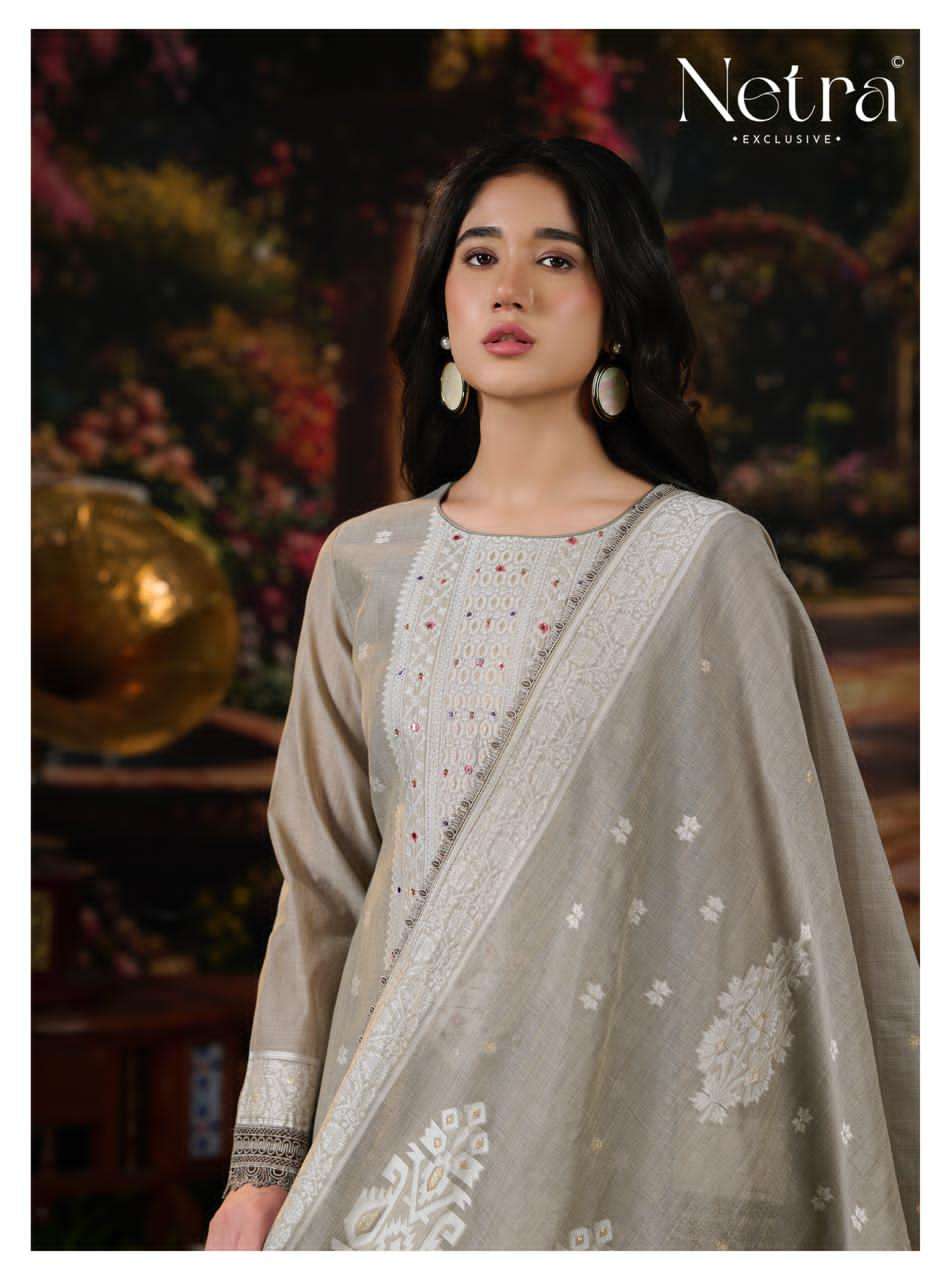 Netra Saiba Jamdani Dress Material