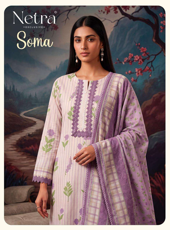 Netra Soma Pure Cotton Digital Print Dress Material - Amrah Wholesale
