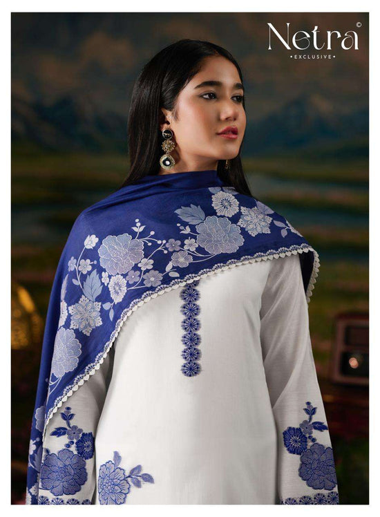 Netra Suman Bemberg Banarasi Jamdani Dress Material - Amrah Wholesale