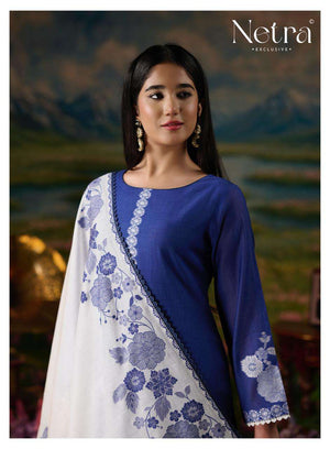 Netra Suman Bemberg Banarasi Jamdani Dress Material - Amrah Wholesale