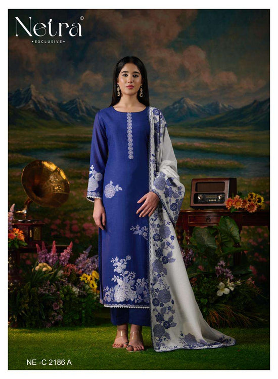 Netra Suman Bemberg Banarasi Jamdani Dress Material - Amrah Wholesale