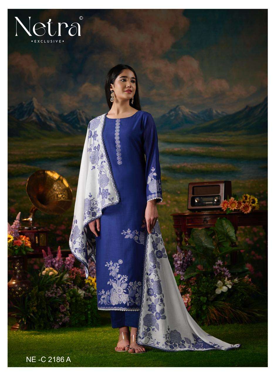 Netra Suman Bemberg Banarasi Jamdani Dress Material - Amrah Wholesale