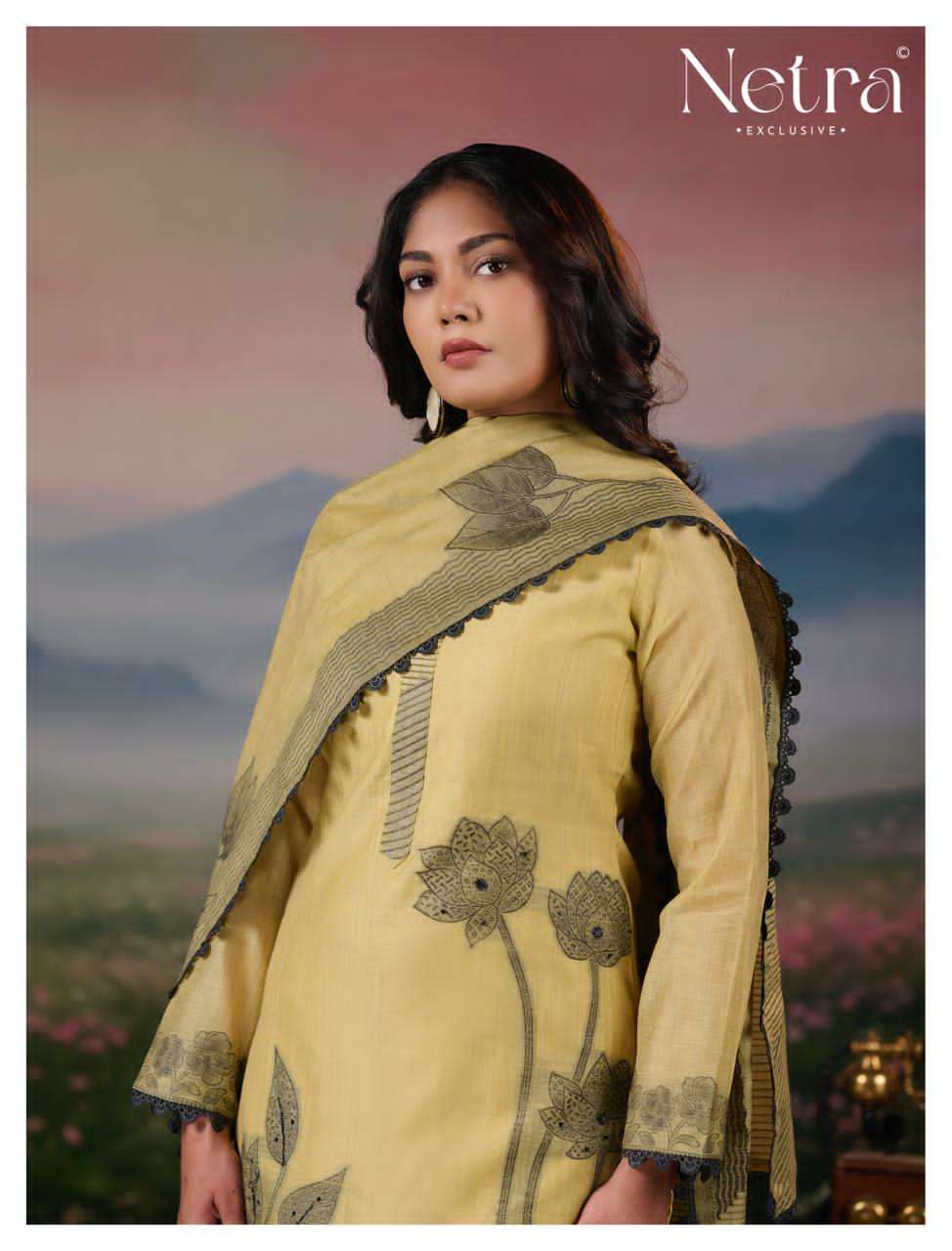 Netra Exclusive Teju Pure Jamdani Weaving Dress Material