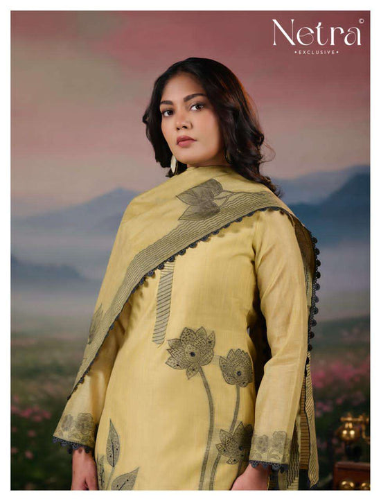 Netra Exclusive Teju Pure Jamdani Weaving Dress Material
