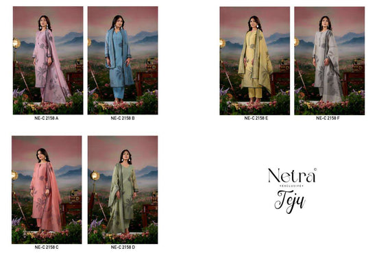 Netra Exclusive Teju Pure Jamdani Weaving Dress Material