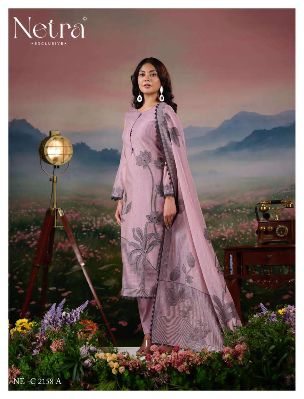 Netra Exclusive Teju Pure Jamdani Weaving Dress Material