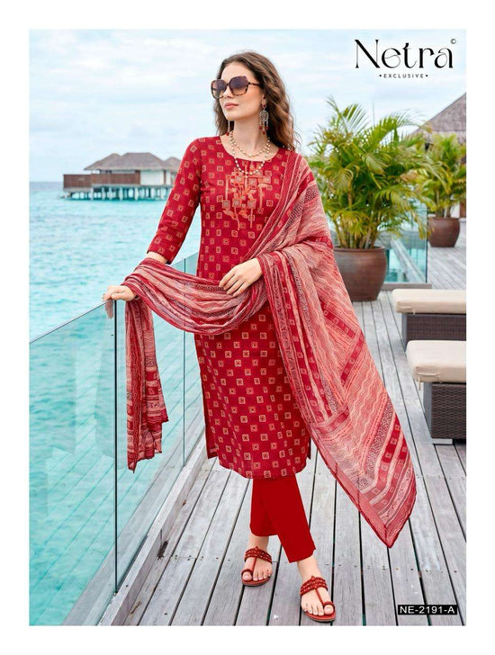 Netra Toshika Pure Cotton Digital Print Dress Material - Amrah Wholesale