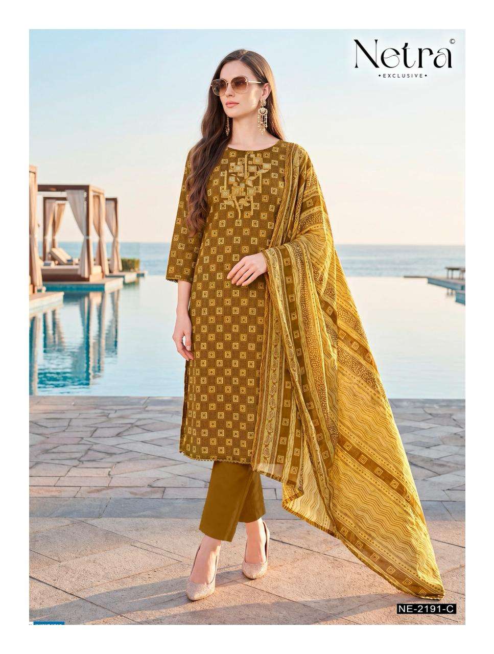 Netra Toshika Pure Cotton Digital Print Dress Material - Amrah Wholesale
