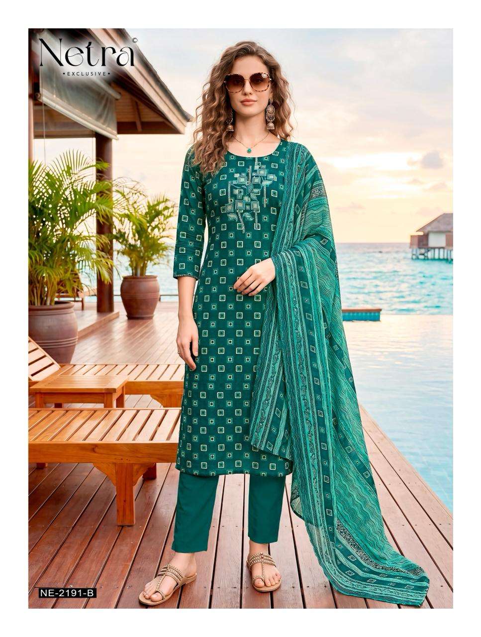 Netra Toshika Pure Cotton Digital Print Dress Material - Amrah Wholesale