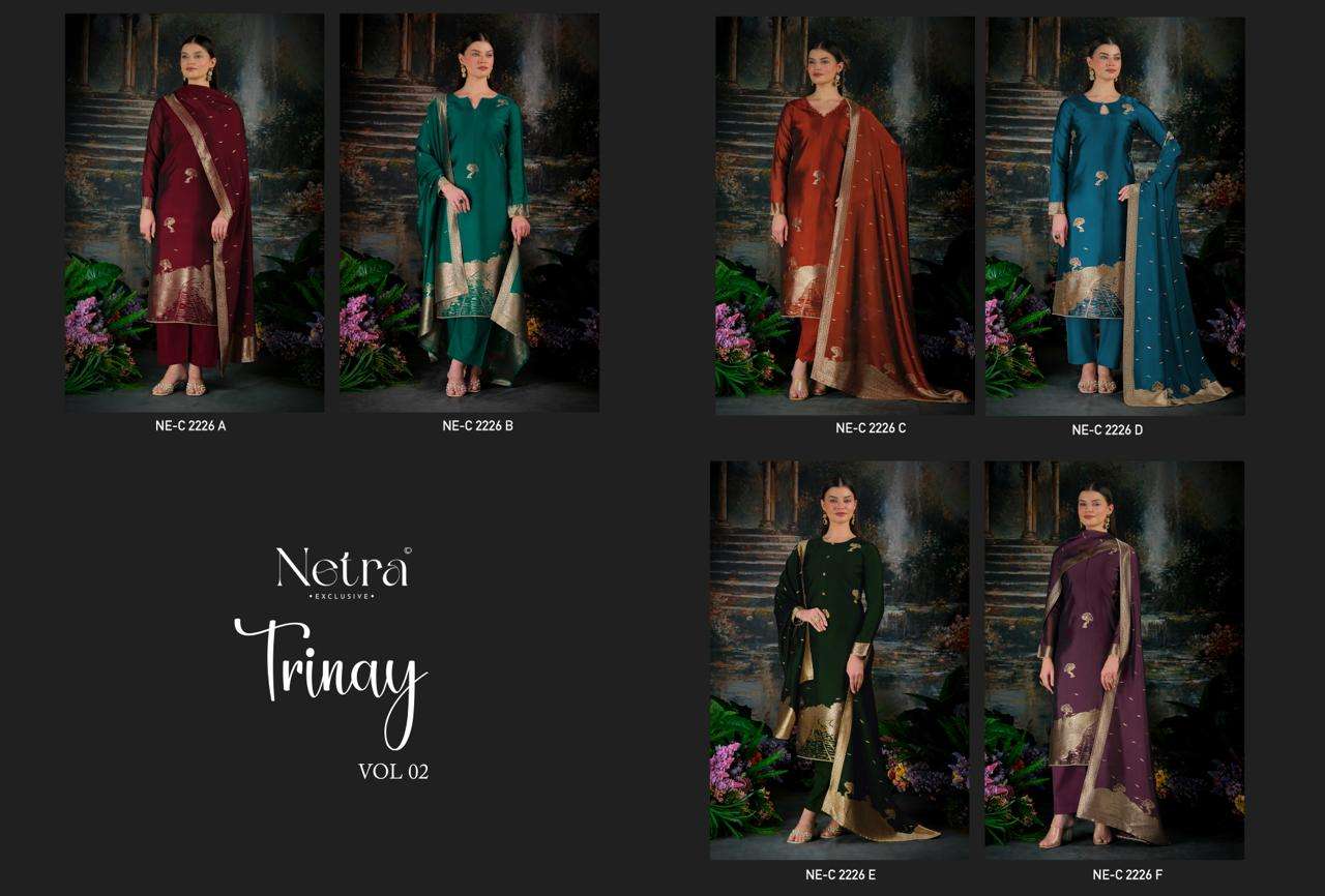 Netra Trinay Vol 2 Premium Viscose Silk Jacquard Salwar Suit