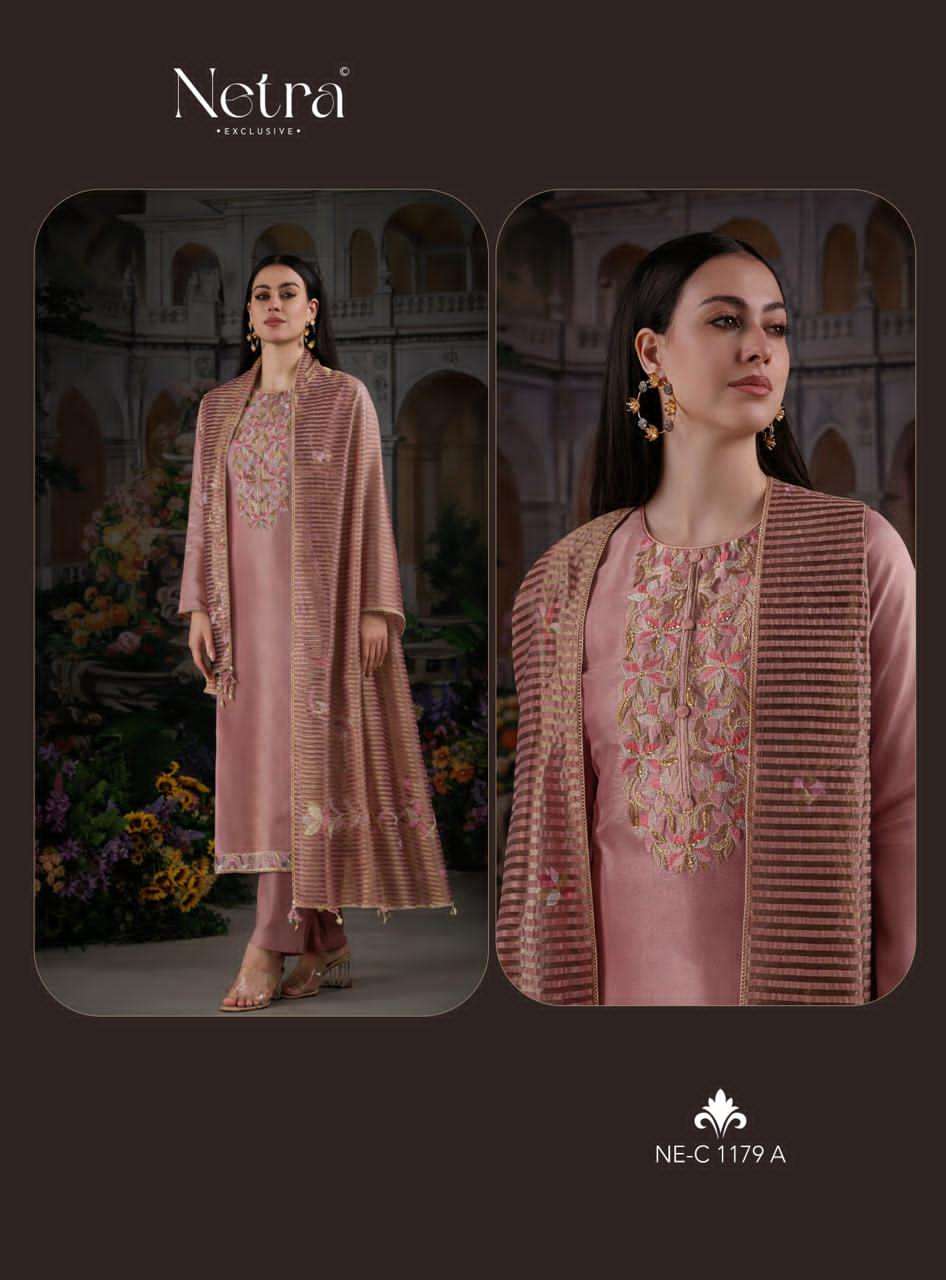 Netra Vama Pure Bemberg Gadwal Silk Dress Material