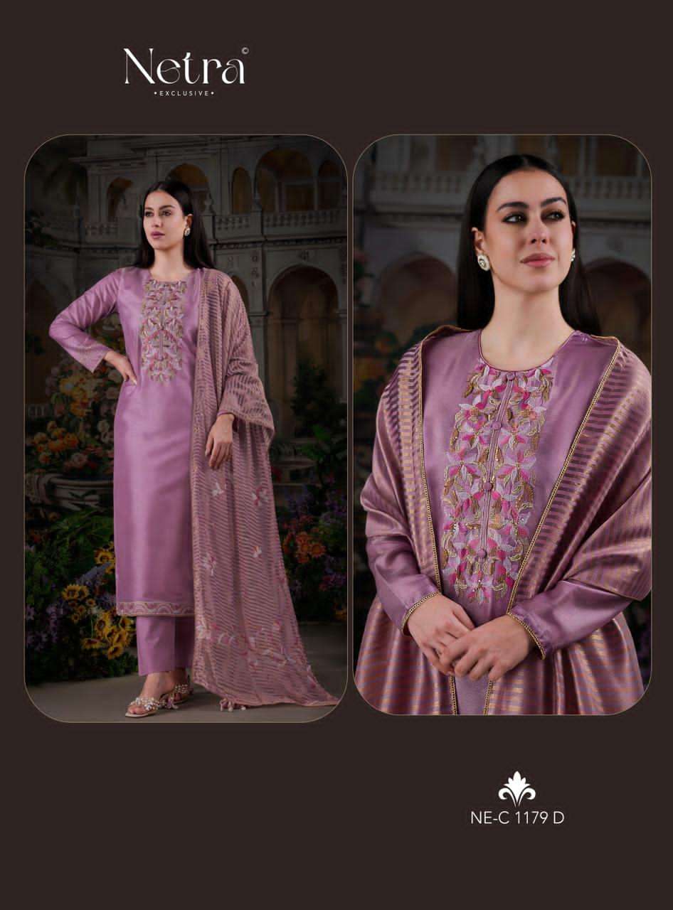 Netra Vama Pure Bemberg Gadwal Silk Dress Material