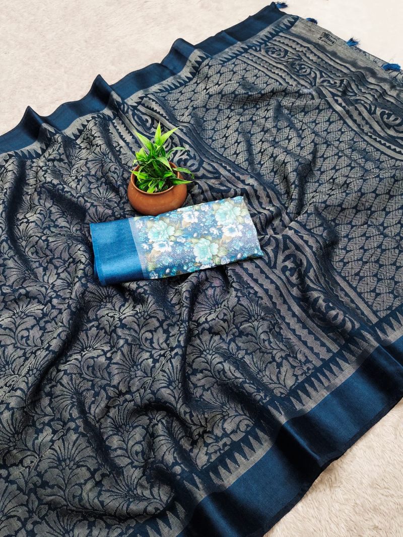 Niharika Designer Cotton Silk Satin Zari Border Saree