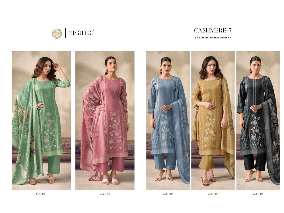 Nisanka Cashmere Vol-7 Viscose Lawn Printed Office Wear Salwar Suit