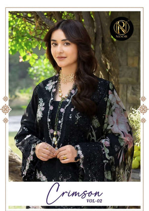 Noor Crimson Vol 2 Pure Heavy Lawn Cotton Dress Material