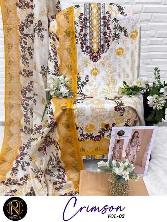 Noor Crimson Vol 2 Pure Heavy Lawn Cotton Dress Material