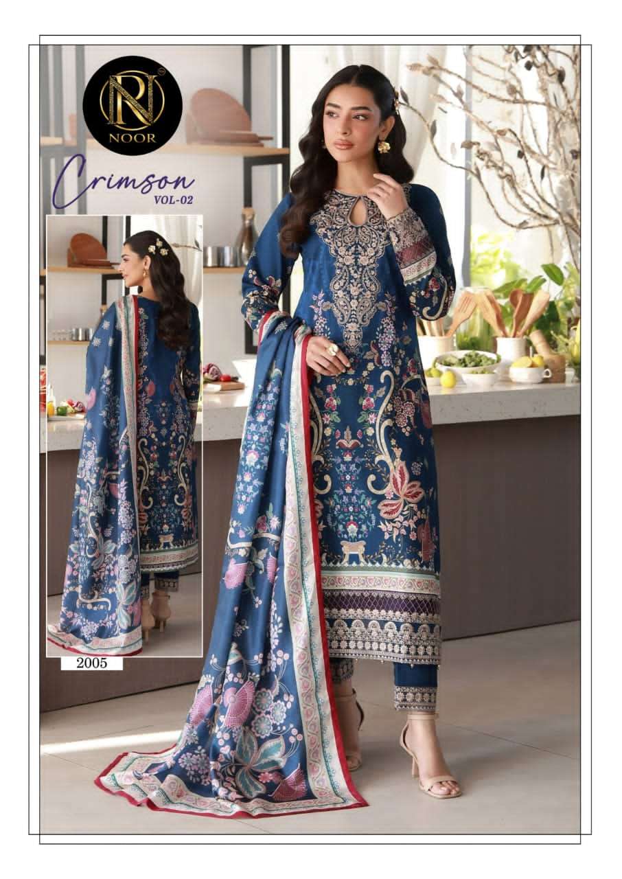 Noor Crimson Vol 2 Pure Heavy Lawn Cotton Dress Material