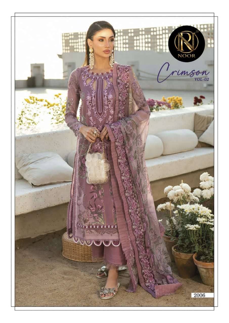 Noor Crimson Vol 2 Pure Heavy Lawn Cotton Dress Material
