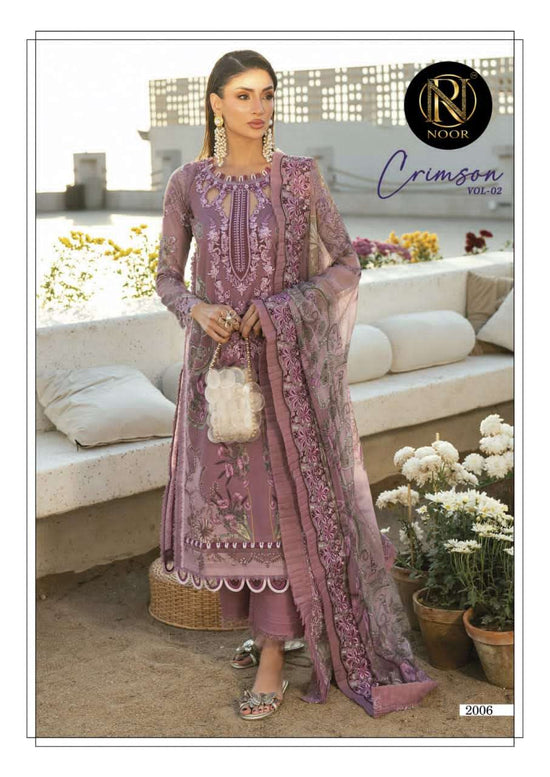 Noor Crimson Vol 2 Pure Heavy Lawn Cotton Dress Material