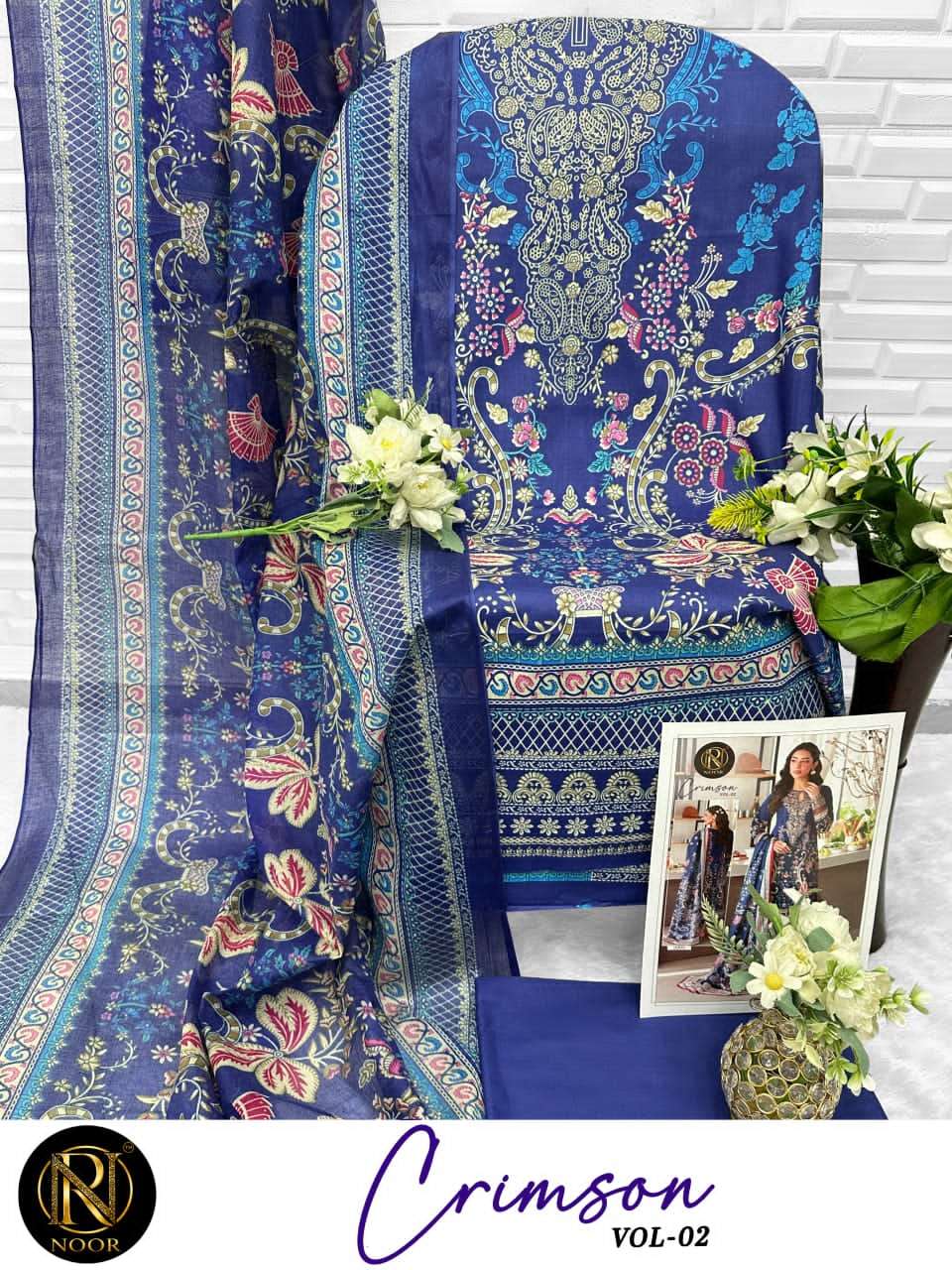 Noor Crimson Vol 2 Pure Heavy Lawn Cotton Dress Material
