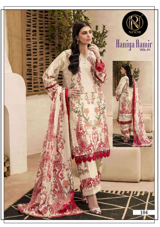 Noor Haniya Aamir Vol 1 Pure Heavy Lawn Cotton Dress Material - Amrah Wholesale