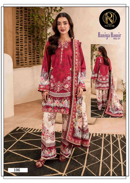 Noor Haniya Aamir Vol 1 Pure Heavy Lawn Cotton Dress Material - Amrah Wholesale