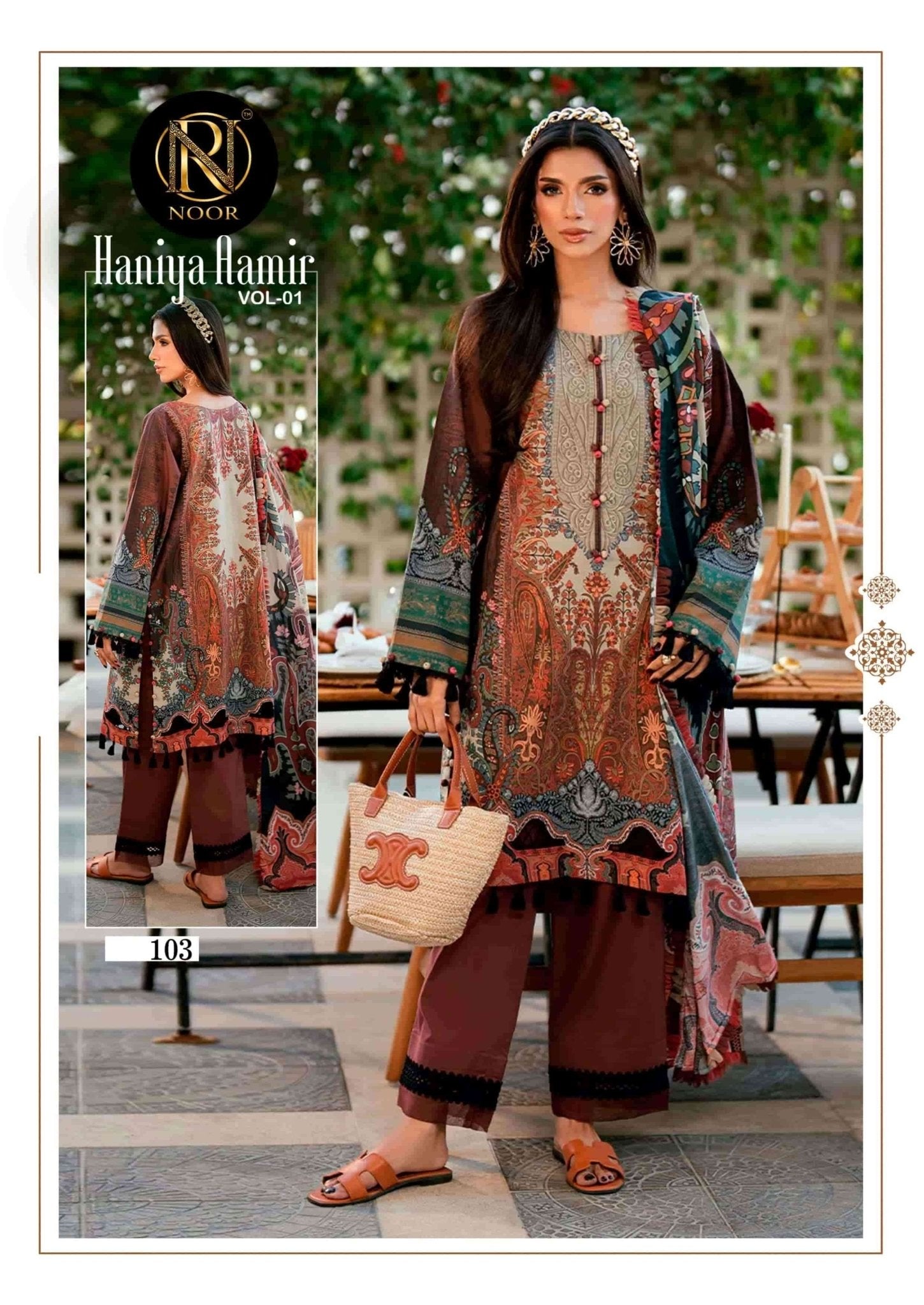 Noor Haniya Aamir Vol 1 Pure Heavy Lawn Cotton Dress Material - Amrah Wholesale