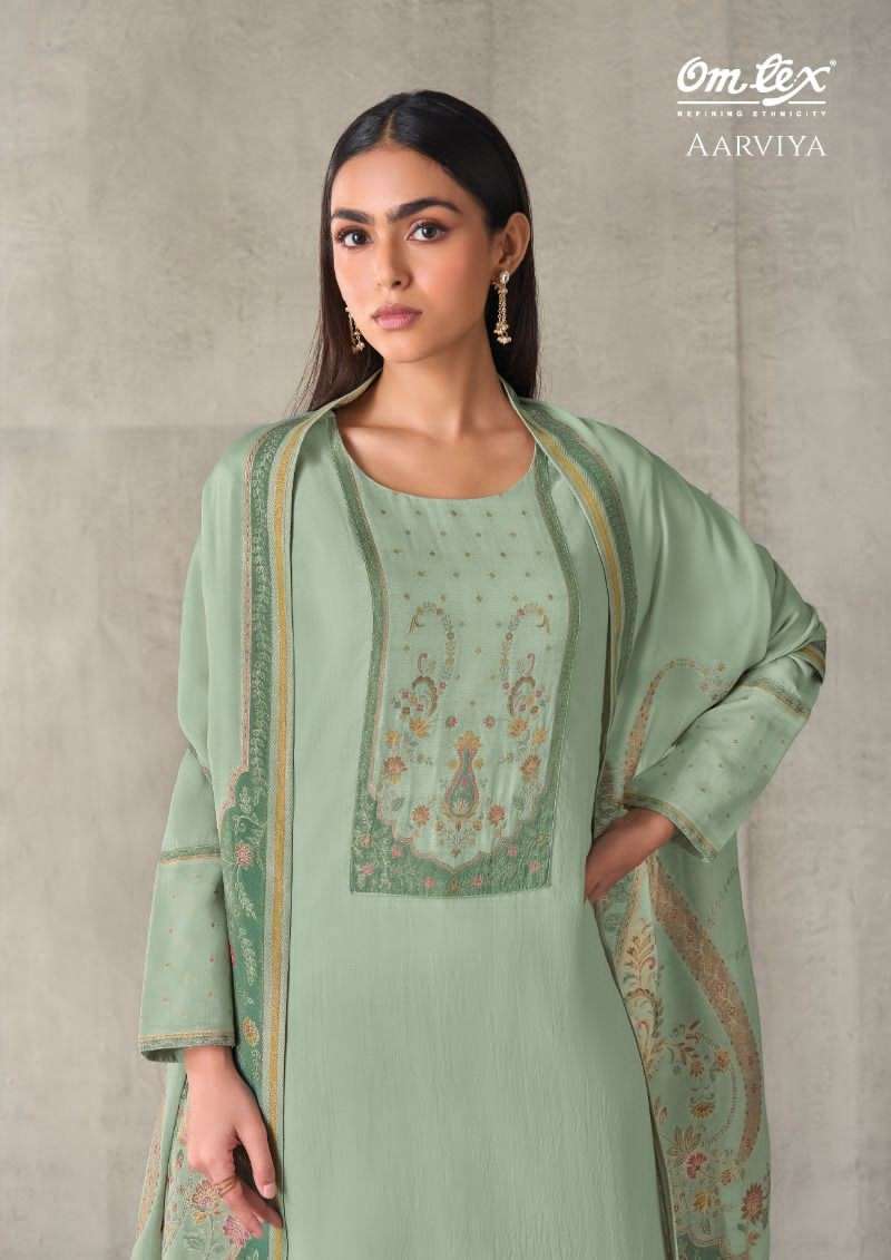 Omtex Aarviya Mal Chanderi Silk Dress Material - Amrah Wholesale